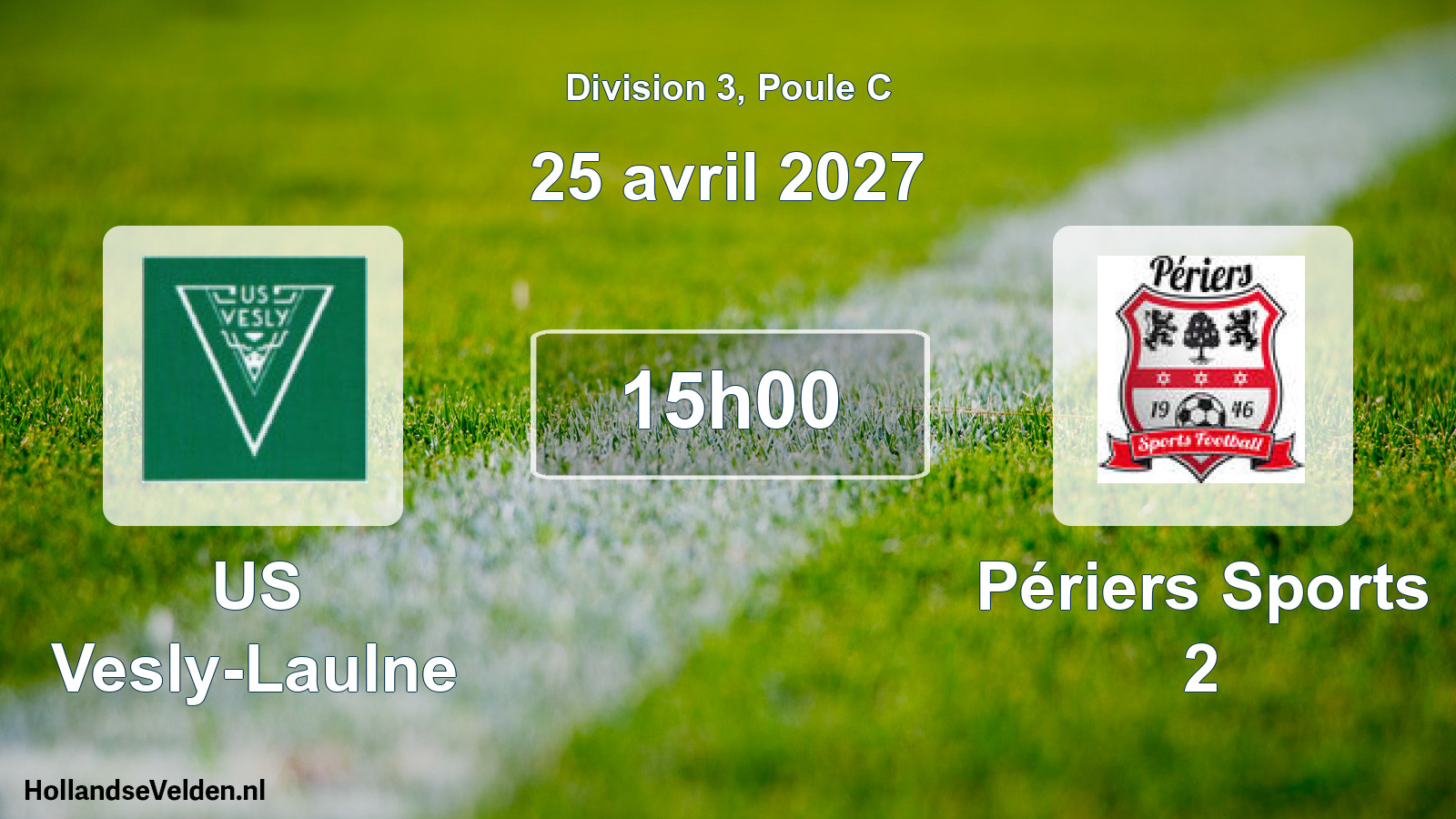 Match programmé: US Vesly-Laulne - Périers Sports 2 (25 avril 2027)