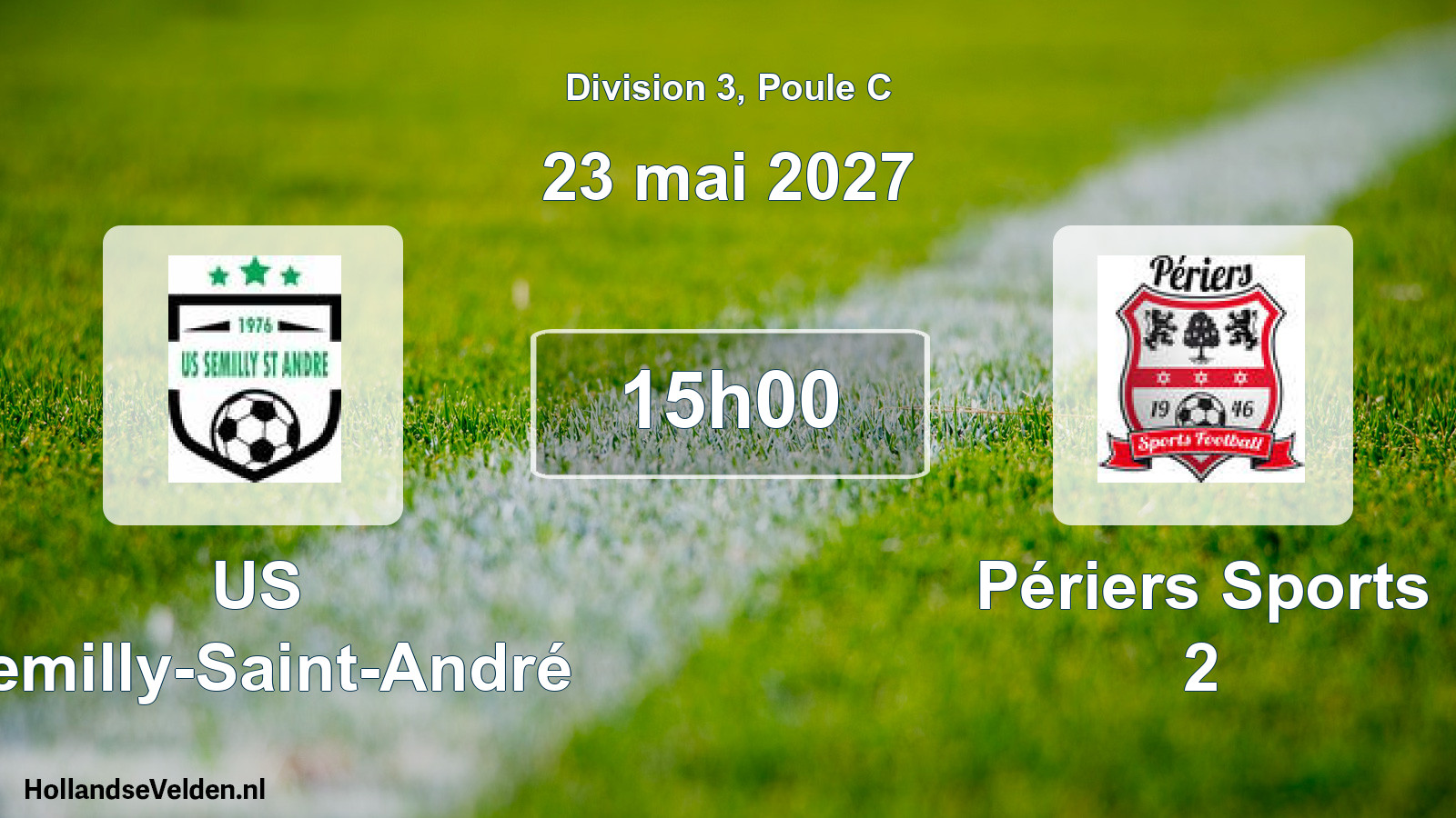 Match programmé: US Semilly-Saint-André - Périers Sports 2 (23 mai 2027)
