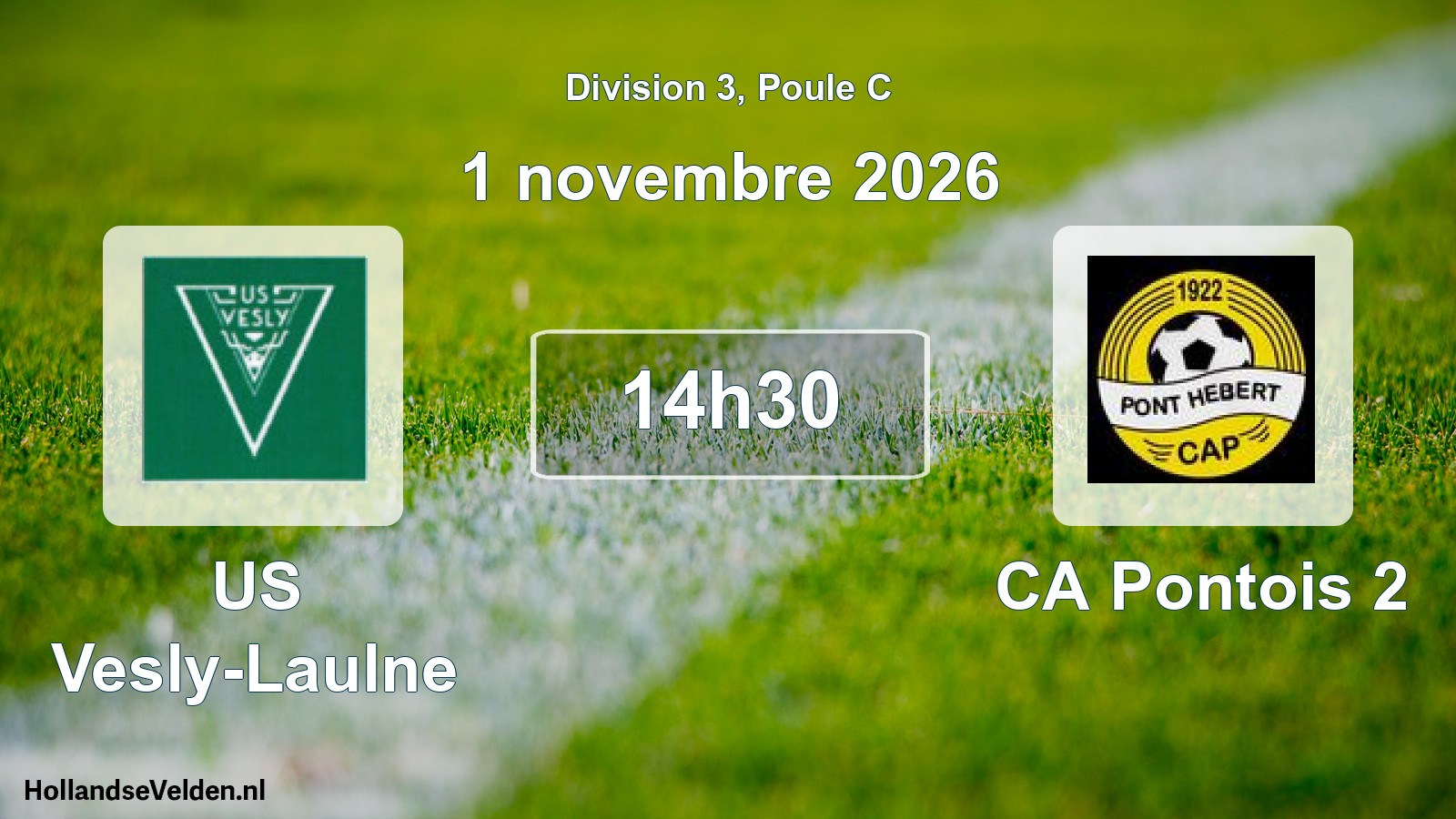 Match programmé: US Vesly-Laulne - CA Pontois 2 (1 novembre 2026)