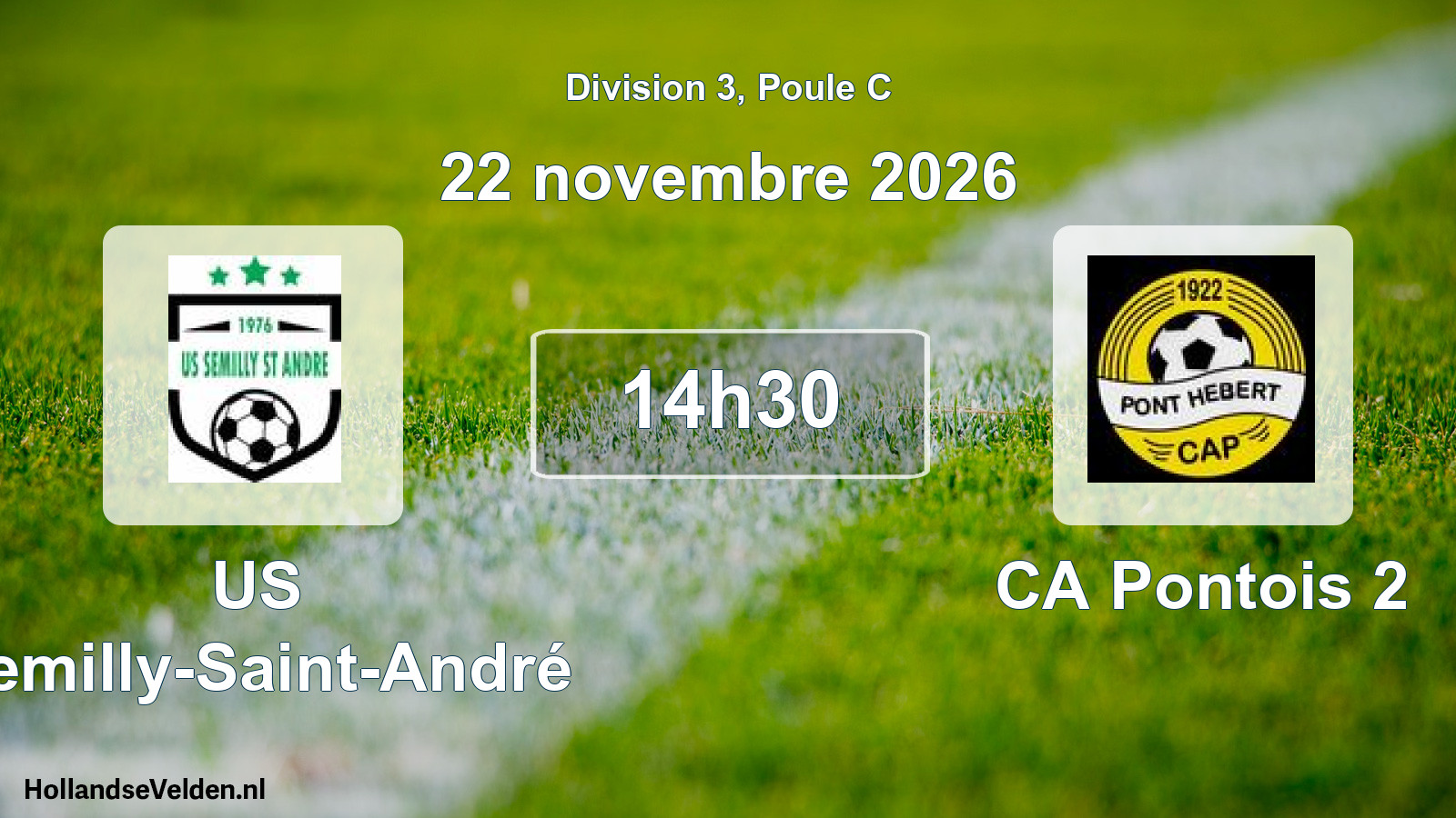 Match programmé: US Semilly-Saint-André - CA Pontois 2 (22 novembre 2026)