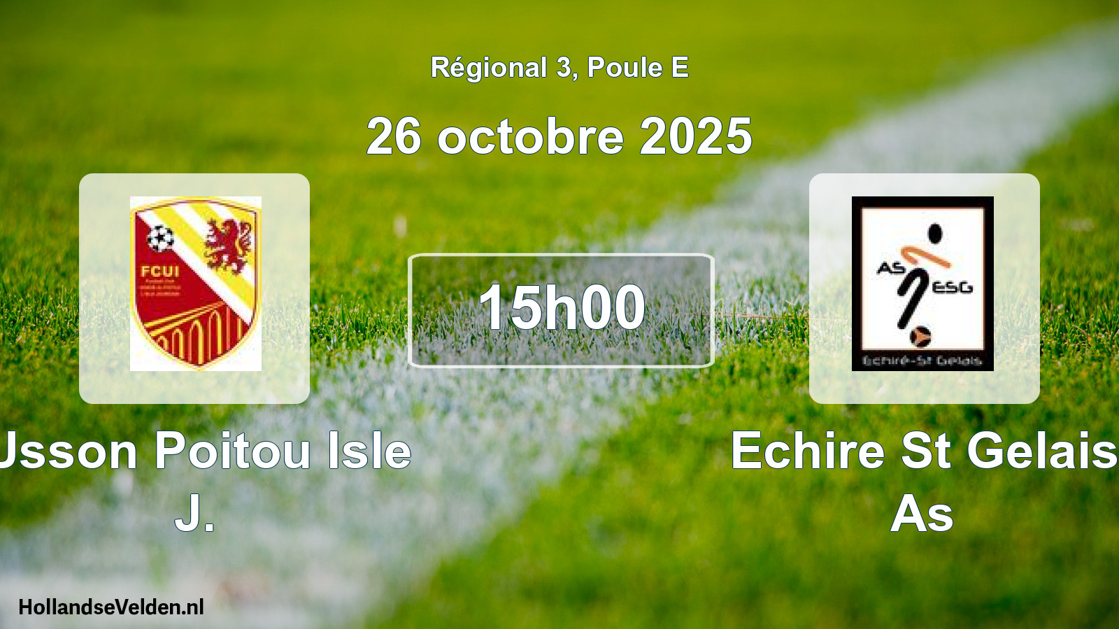 Geplande wedstrijd: Usson Poitou Isle J. - Echire St Gelais As (26 octobre 2025)