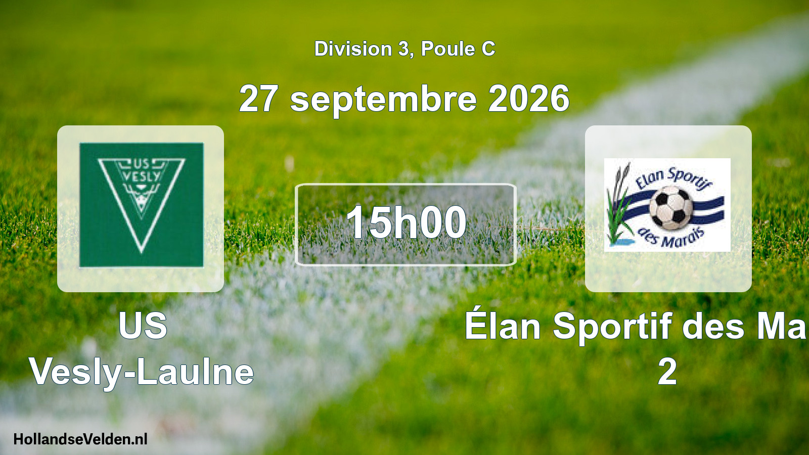 Match programmé: US Vesly-Laulne - Élan Sportif des Marais 2 (27 septembre 2026)