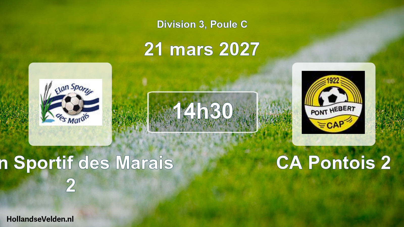 Scheduled Match: Élan Sportif des Marais 2 - CA Pontois 2 (21 March 2027)