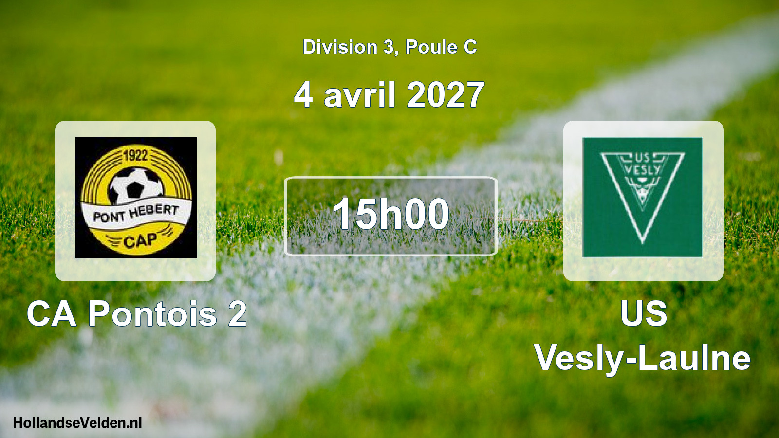 Match programmé: CA Pontois 2 - US Vesly-Laulne (4 avril 2027)