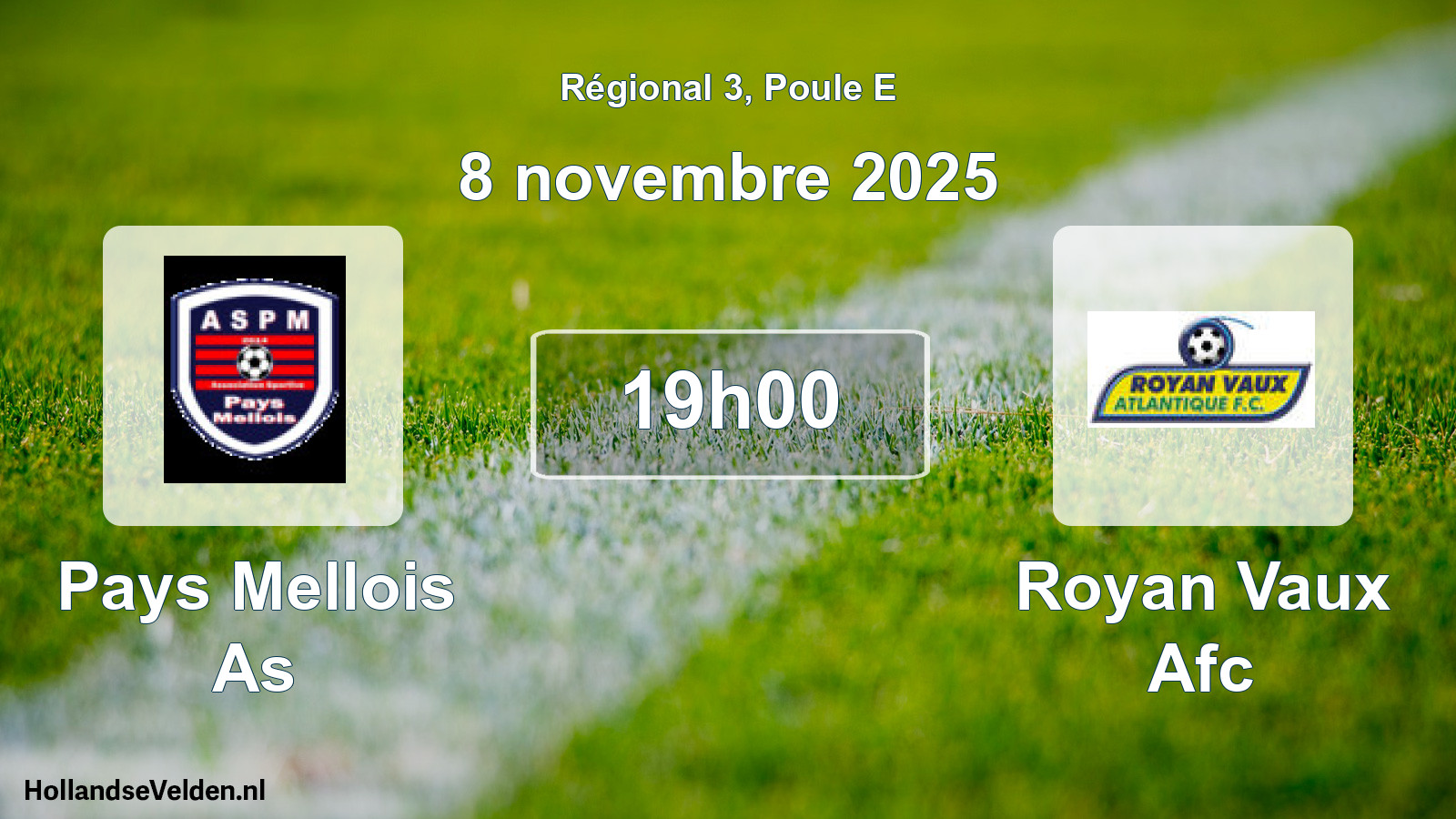 Geplande wedstrijd: Pays Mellois As - Royan Vaux Afc (8 november 2025)