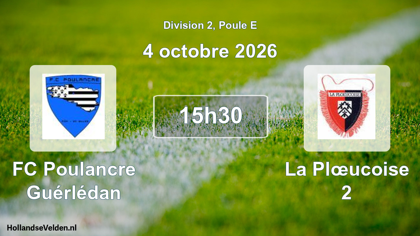 Match programmé: FC Poulancre Guérlédan - La Plœucoise 2 (4 octobre 2026)