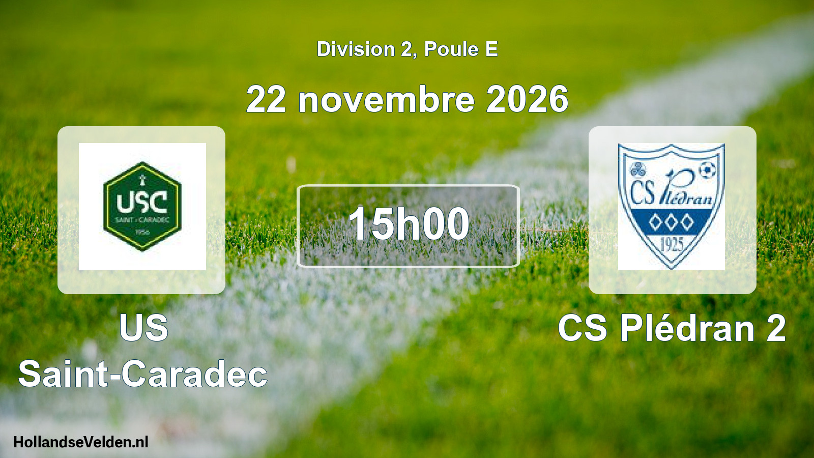 Match programmé: US Saint-Caradec - CS Plédran 2 (22 novembre 2026)