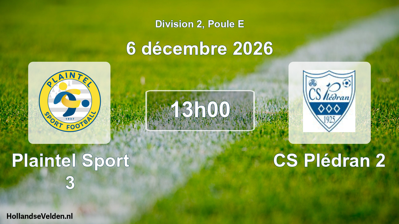 Match programmé: Plaintel Sport 3 - CS Plédran 2 (6 décembre 2026)