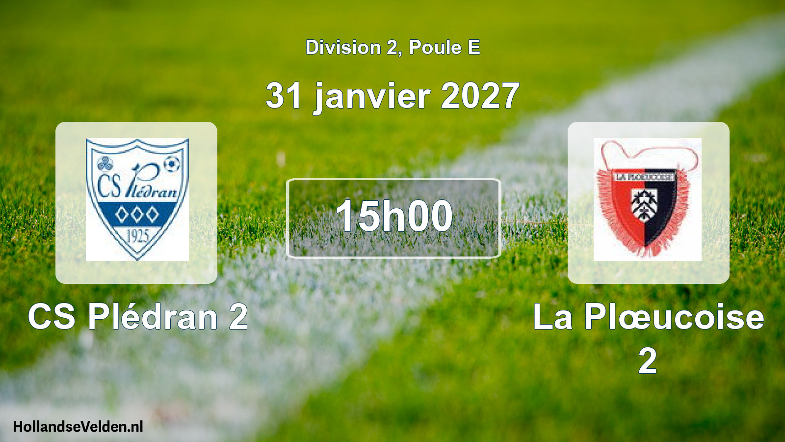 Match programmé: CS Plédran 2 - La Plœucoise 2 (31 janvier 2027)