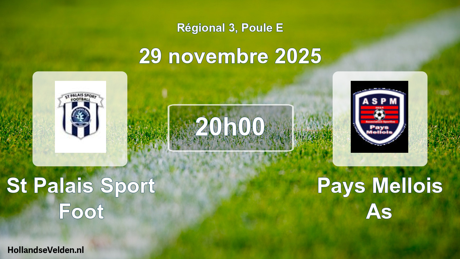 Geplande wedstrijd: St Palais Sport Foot - Pays Mellois As (29 novembre 2025)