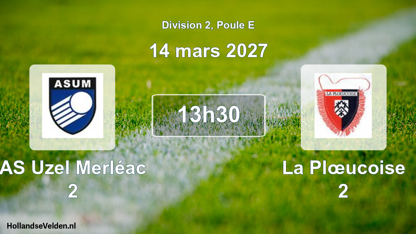 Match programmé: AS Uzel Merléac 2 - La Plœucoise 2 (14 mars 2027)