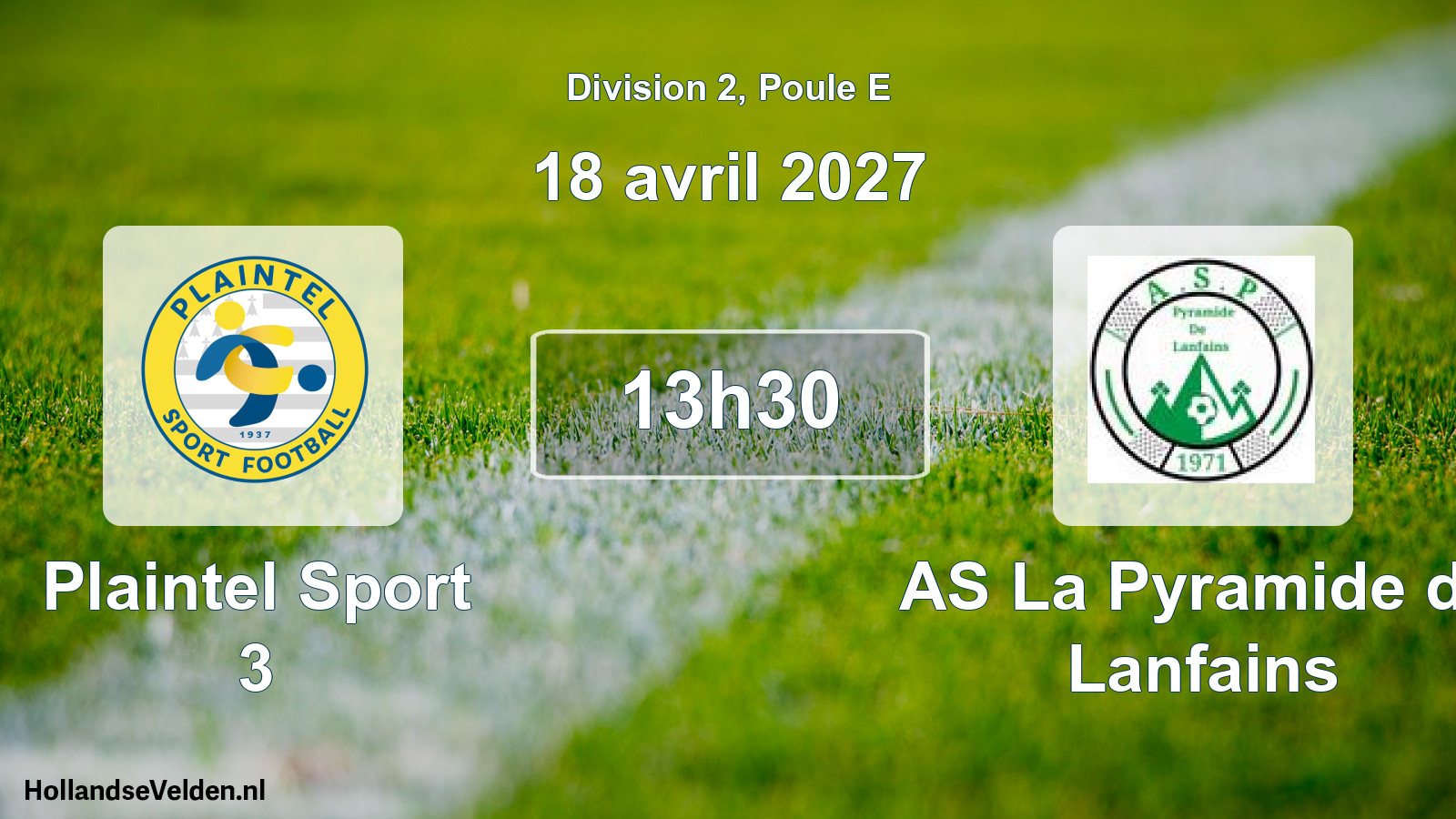 Match programmé: Plaintel Sport 3 - AS La Pyramide de Lanfains (18 avril 2027)