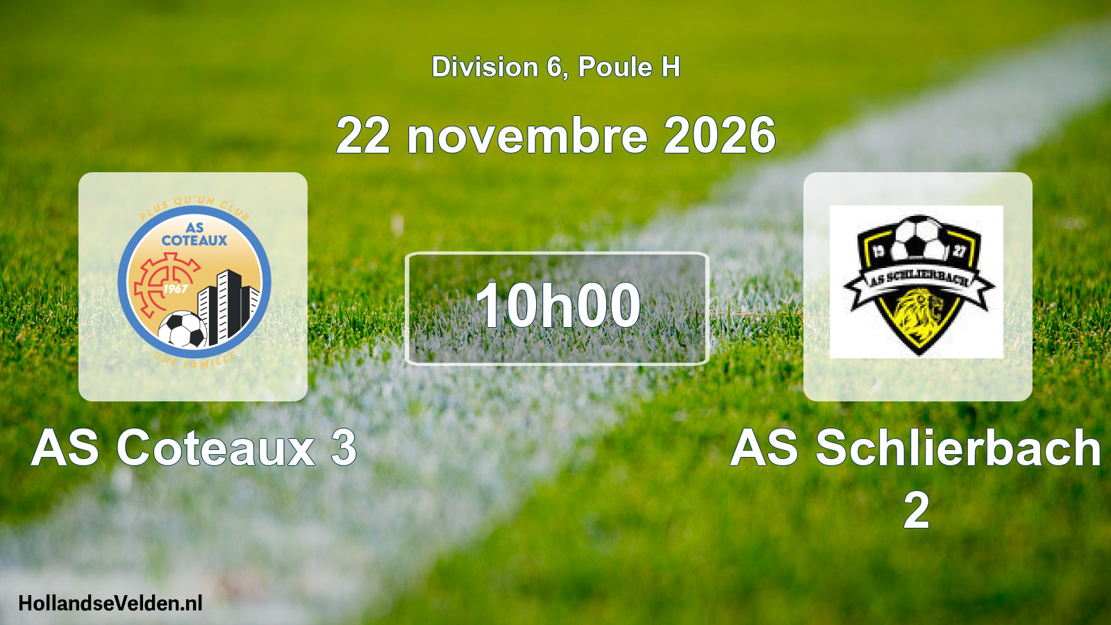 Scheduled Match: AS Coteaux 3 - AS Schlierbach 2 (22 November 2026)