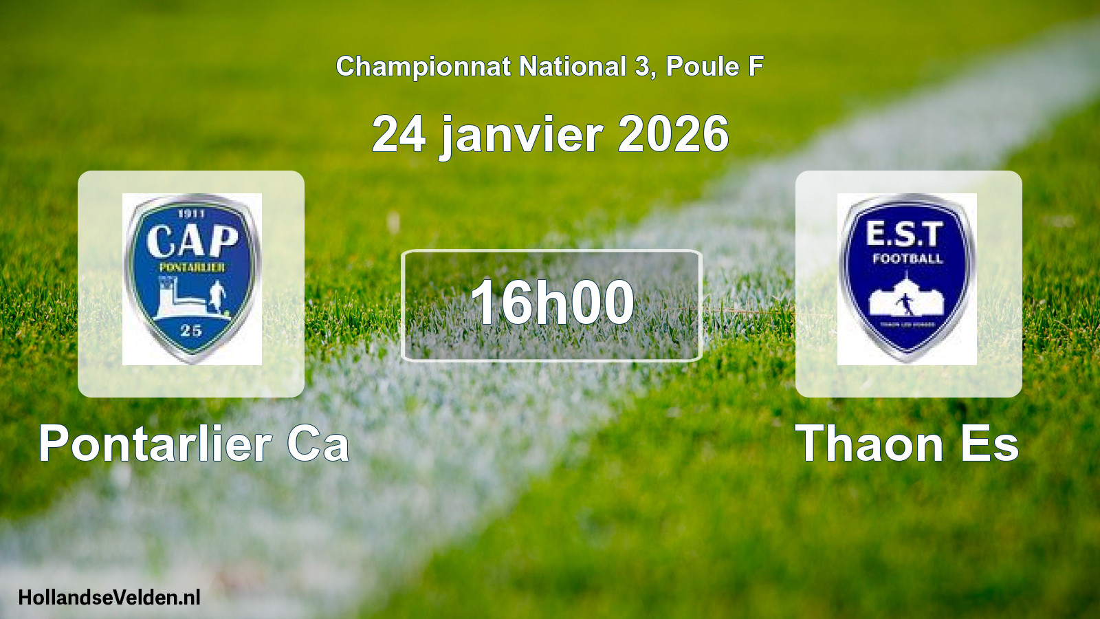 Geplande wedstrijd: Pontarlier Ca - Thaon Es (24 janvier 2026)