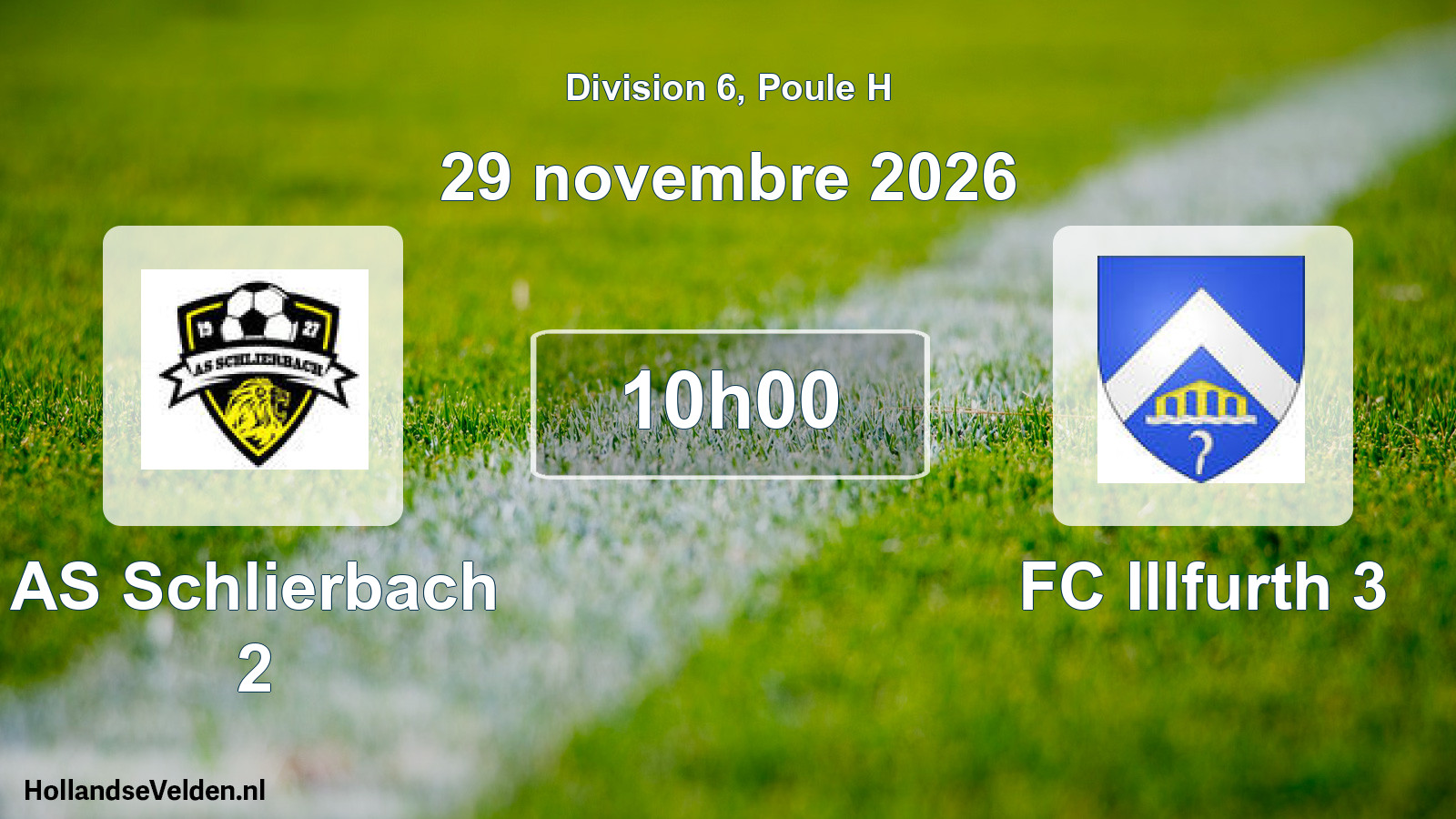 Match programmé: AS Schlierbach 2 - FC Illfurth 3 (29 novembre 2026)