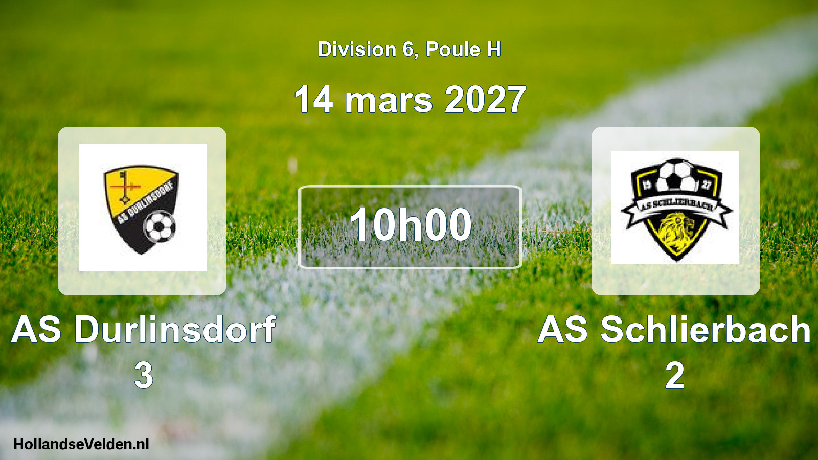 Scheduled Match: AS Durlinsdorf 3 - AS Schlierbach 2 (14 March 2027)