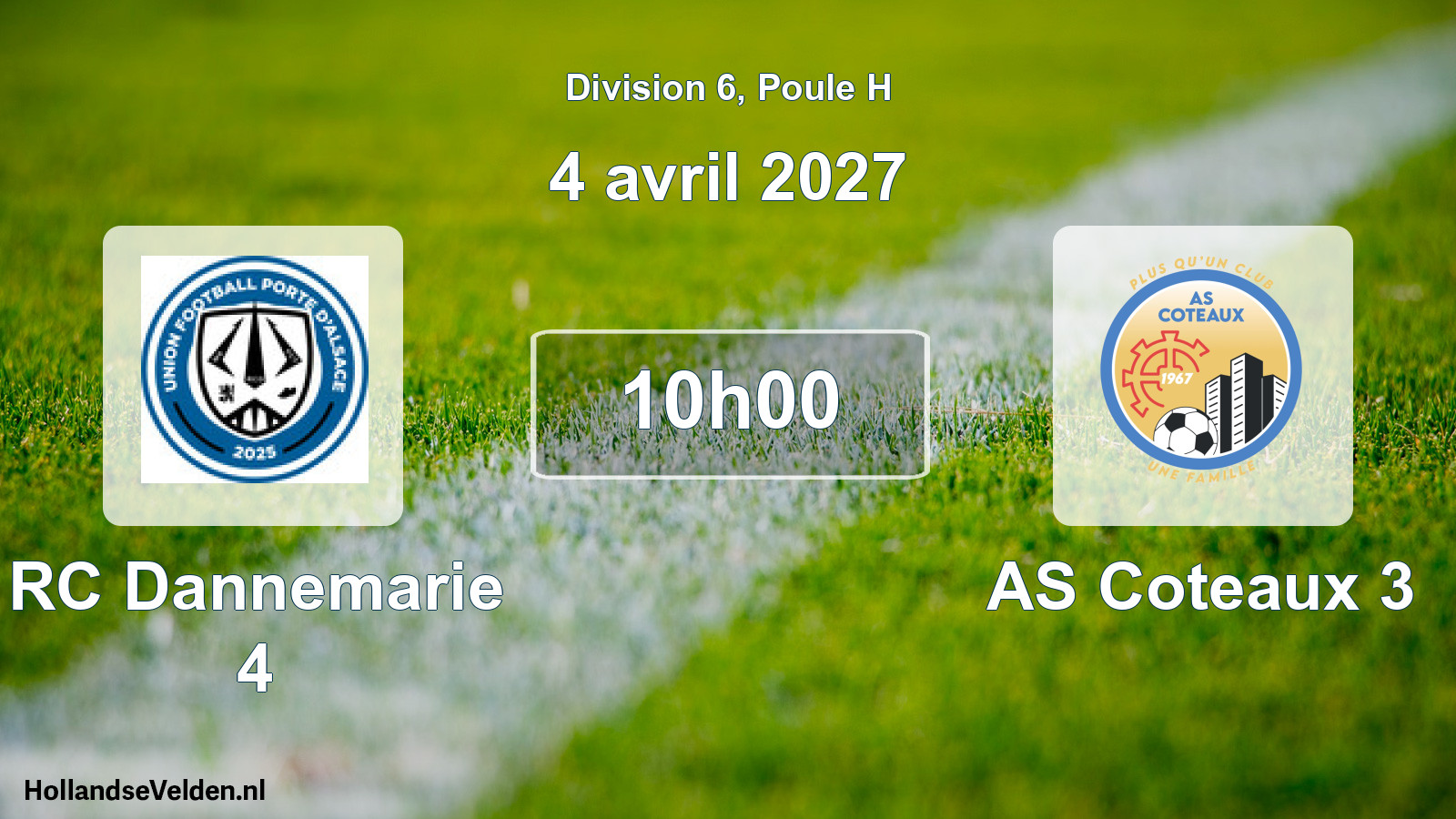 Match programmé: RC Dannemarie 4 - AS Coteaux 3 (4 avril 2027)