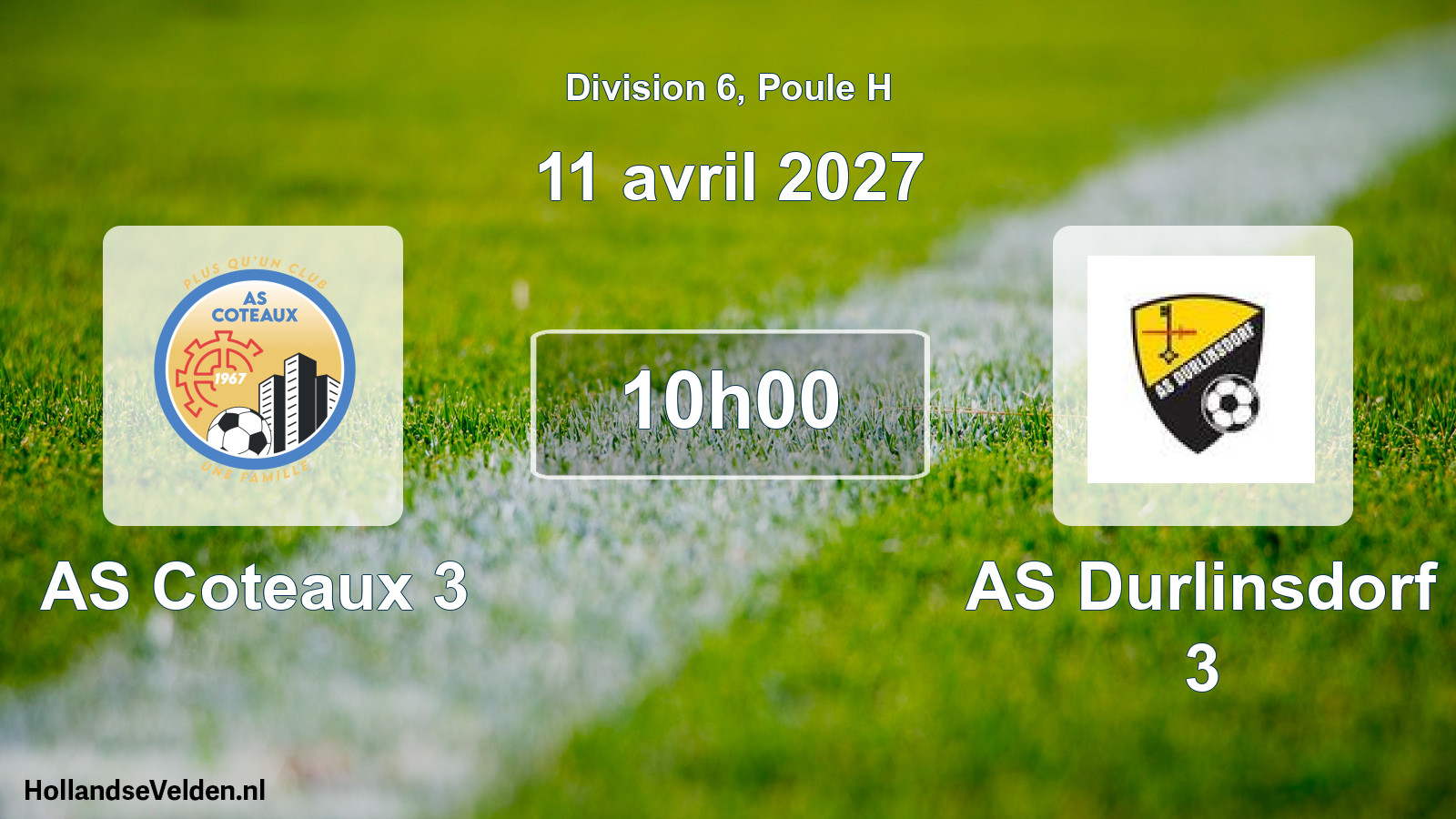 Scheduled Match: AS Coteaux 3 - AS Durlinsdorf 3 (11 April 2027)