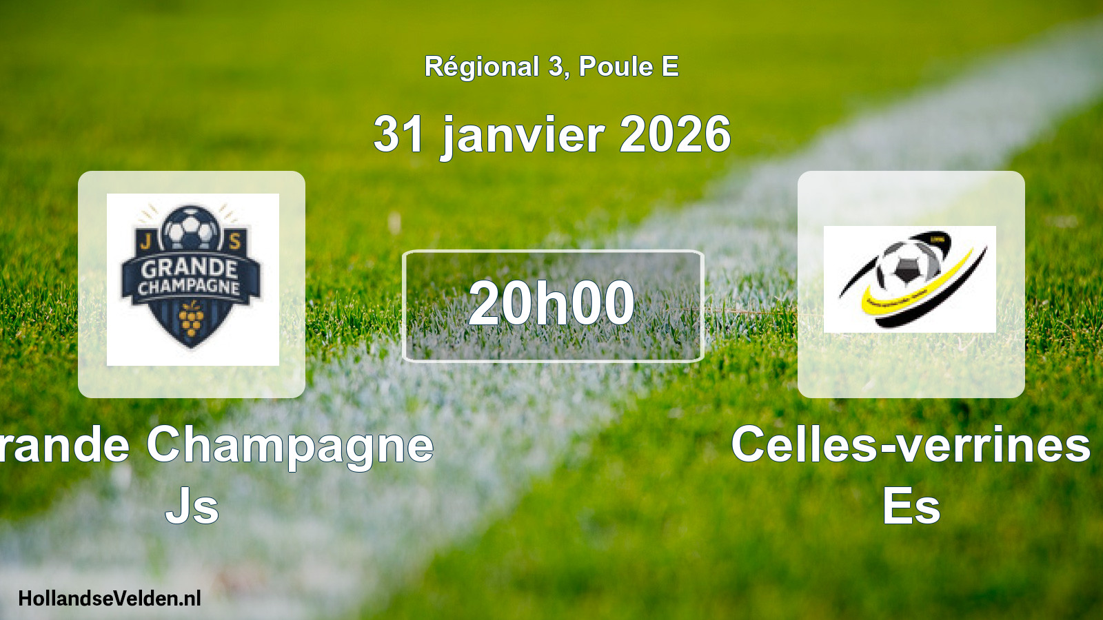 Geplande wedstrijd: Grande Champagne Js - Celles-verrines Es (31 janvier 2026)