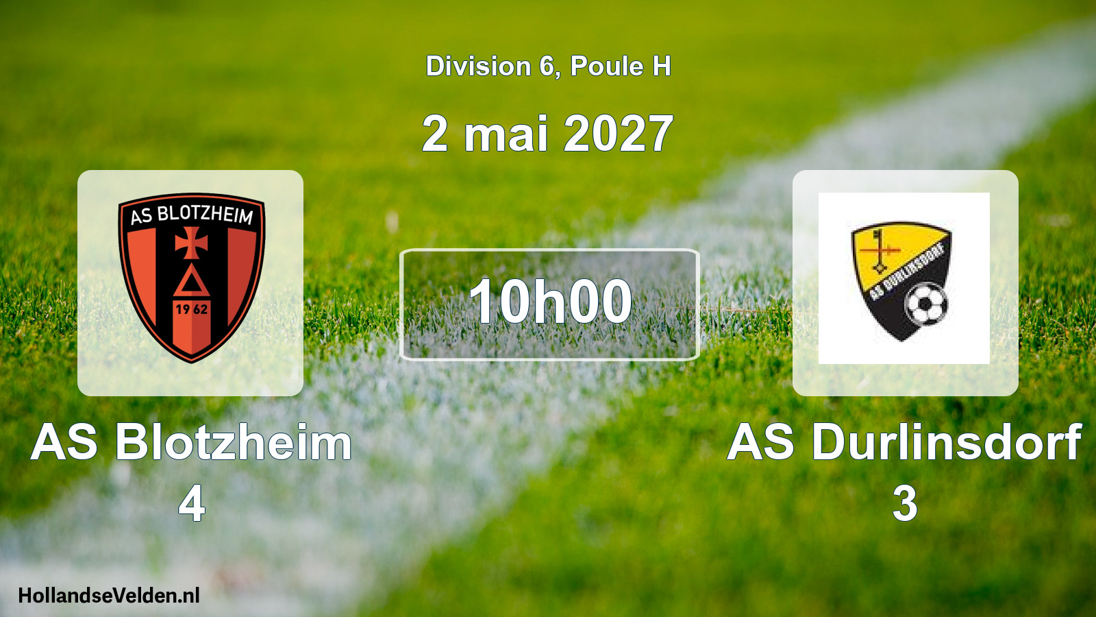 Scheduled Match: AS Blotzheim 4 - AS Durlinsdorf 3 (2 May 2027)