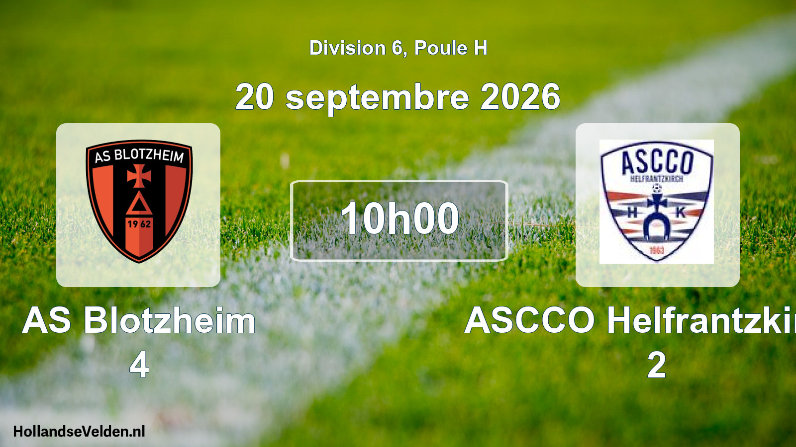 Scheduled Match: AS Blotzheim 4 - ASCCO Helfrantzkirch 2 (20 September 2026)