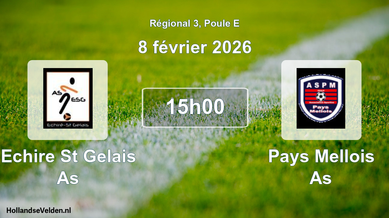 Geplande wedstrijd: Echire St Gelais As - Pays Mellois As (8 février 2026)