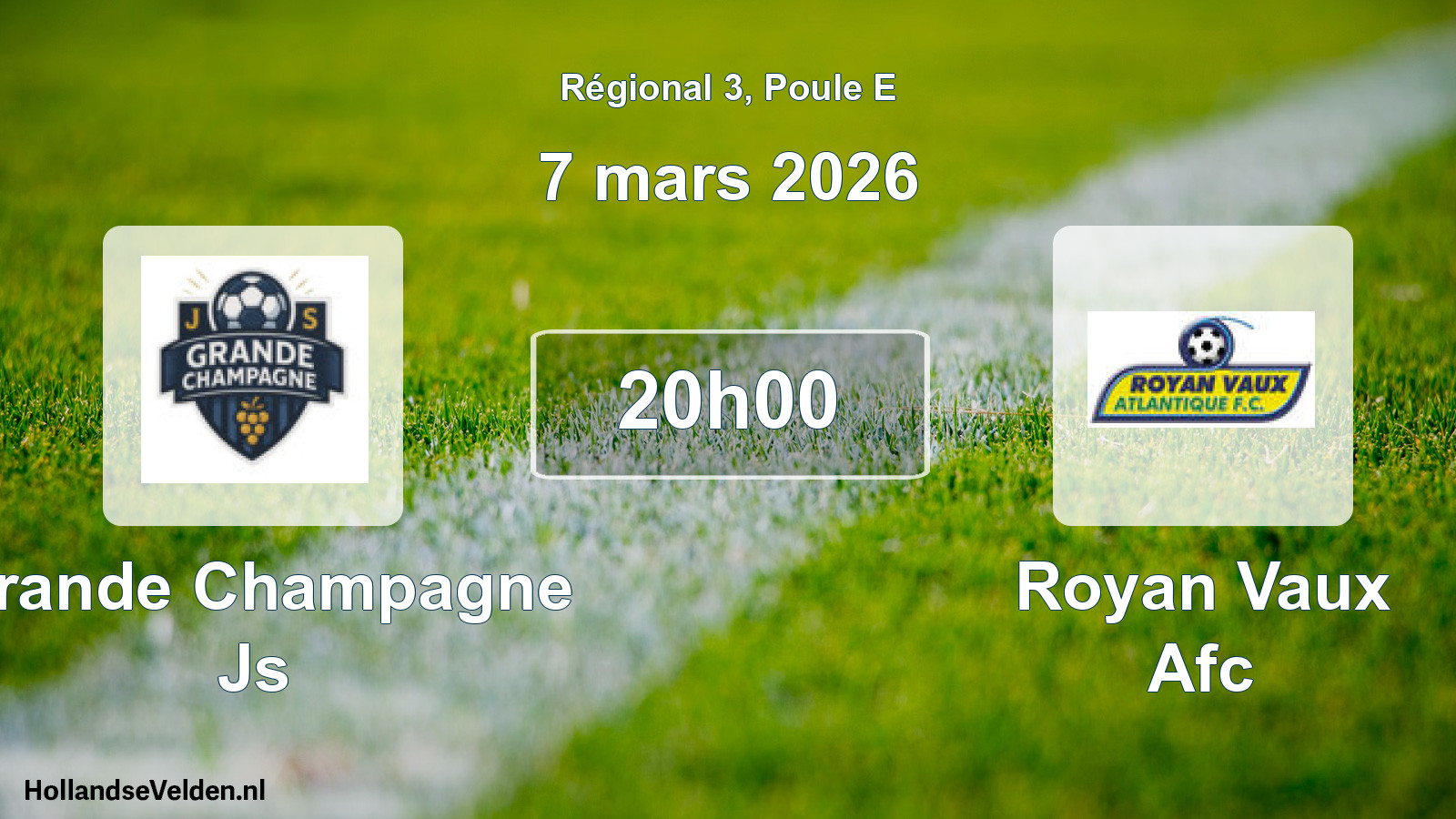 Geplande wedstrijd: Grande Champagne Js - Royan Vaux Afc (7 maart 2026)