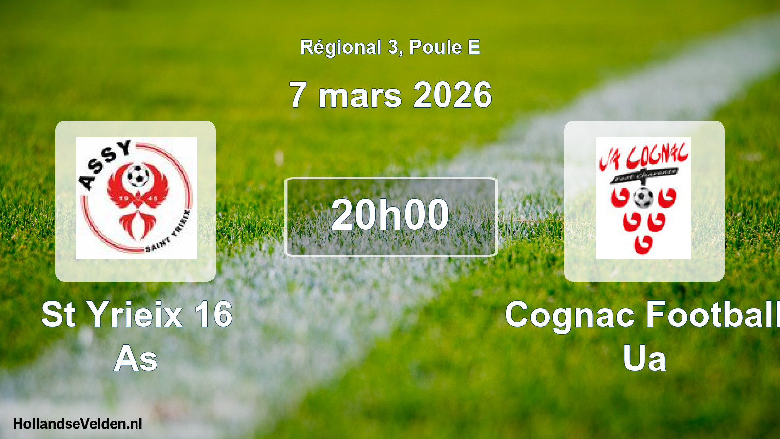 Geplande wedstrijd: St Yrieix 16 As - Cognac Football Ua (7 maart 2026)