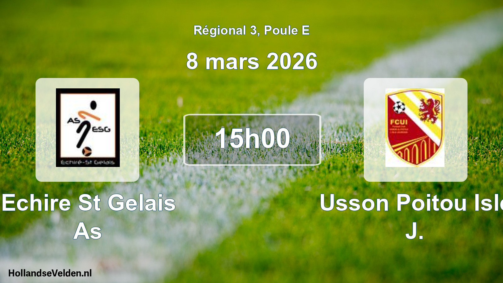 Geplande wedstrijd: Echire St Gelais As - Usson Poitou Isle J. (8 maart 2026)