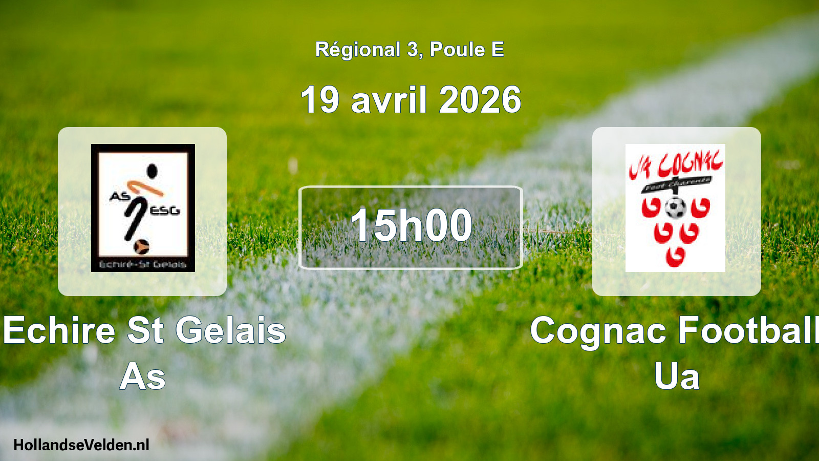 Scheduled Match: Echire St Gelais As - Cognac Football Ua (19 April 2026)