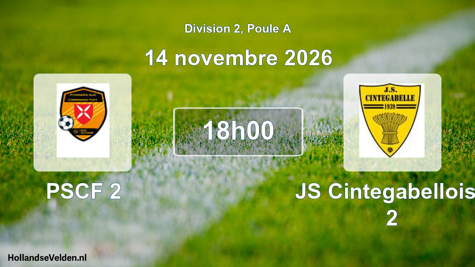 Scheduled Match: PSCF 2 - JS Cintegabelloise 2 (14 November 2026)