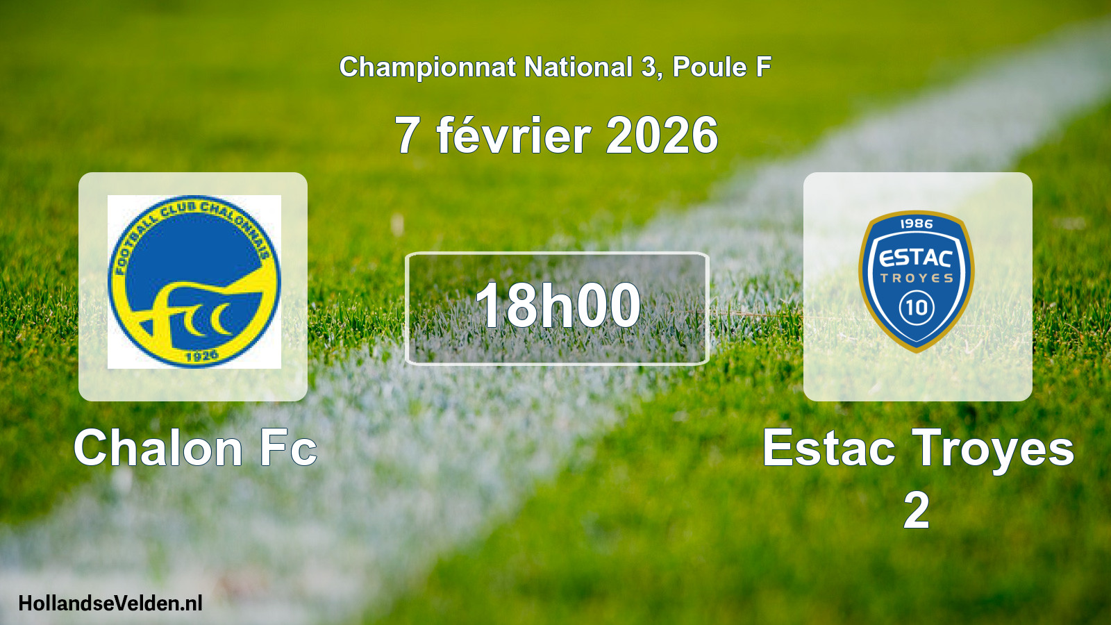 Geplande wedstrijd: Chalon Fc - Estac Troyes 2 (7 février 2026)
