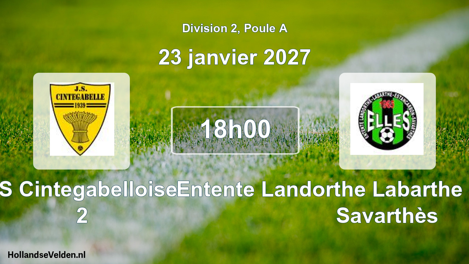 Scheduled Match: JS Cintegabelloise 2 - Entente Landorthe Labarthe Estancarbon Savarthès (23 January 2027)