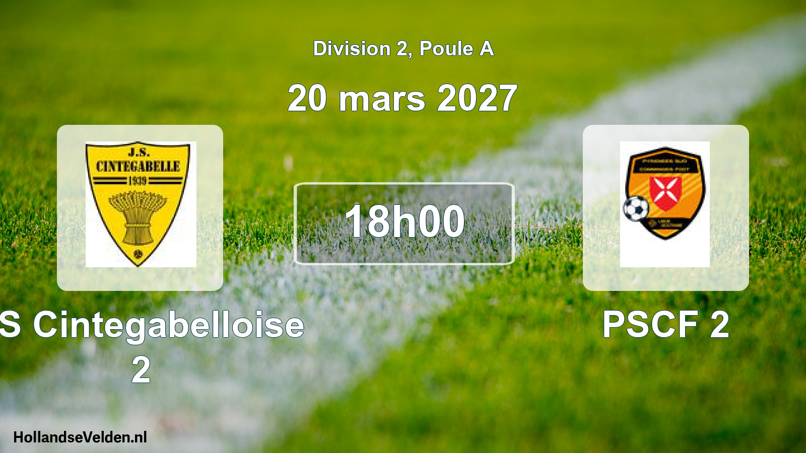 Scheduled Match: JS Cintegabelloise 2 - PSCF 2 (20 March 2027)