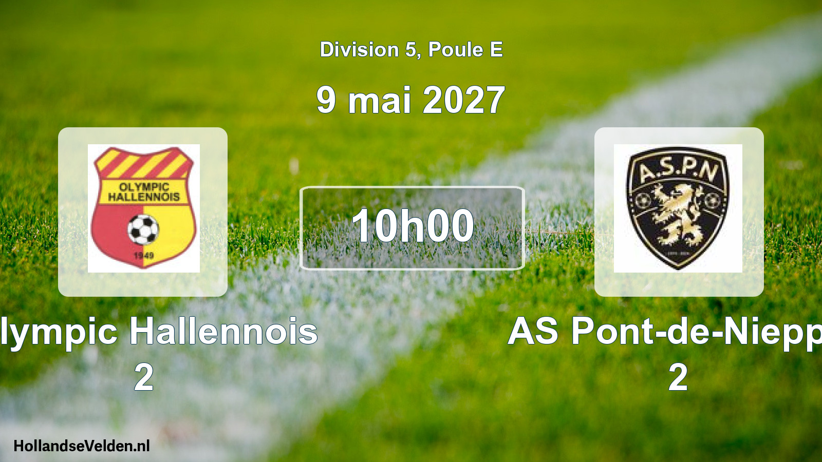 Geplande wedstrijd: Olympic Hallennois 2 - AS Pont-de-Nieppe 2 (9 mei 2027)