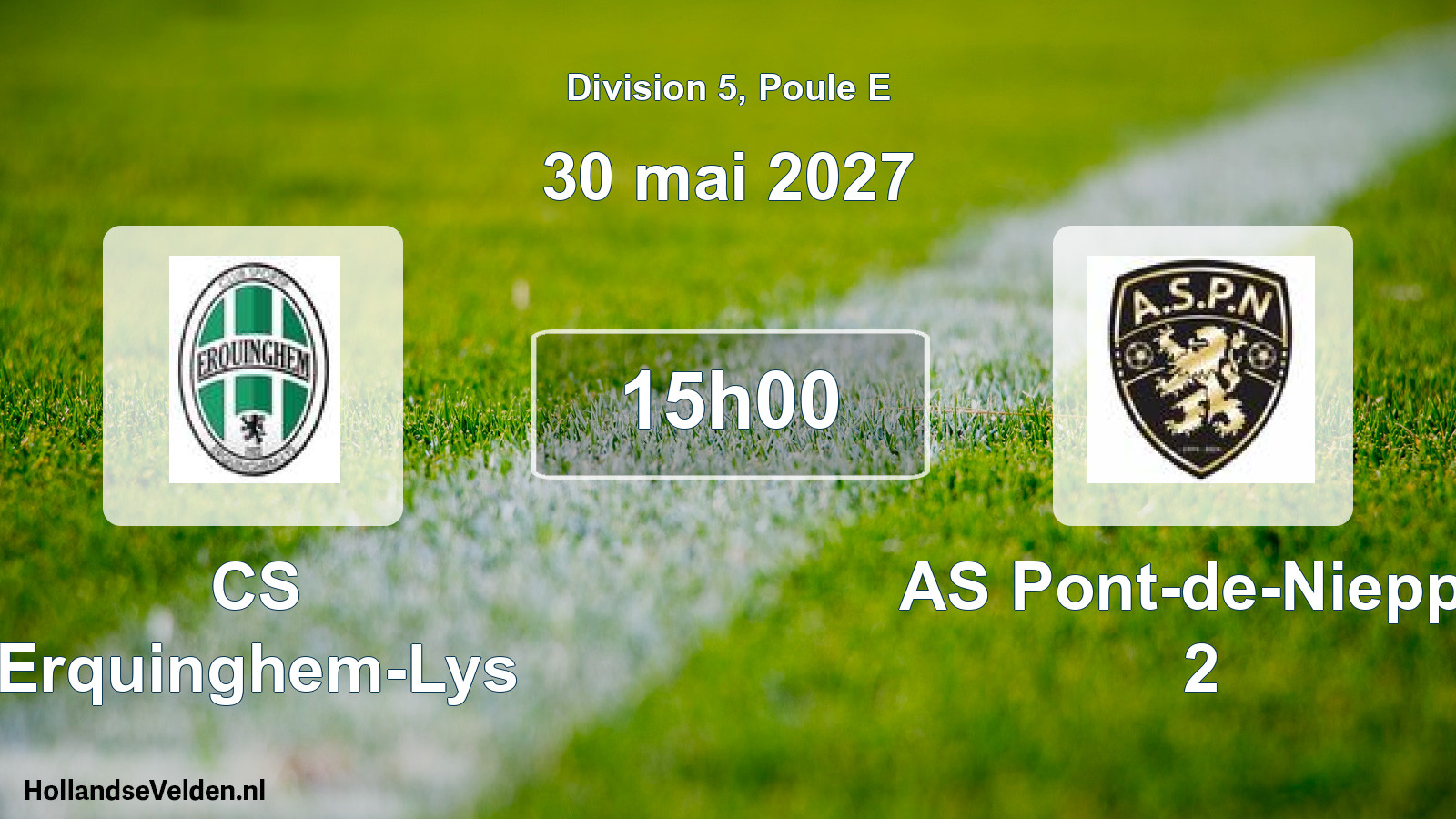 Geplande wedstrijd: CS Erquinghem-Lys - AS Pont-de-Nieppe 2 (30 mei 2027)
