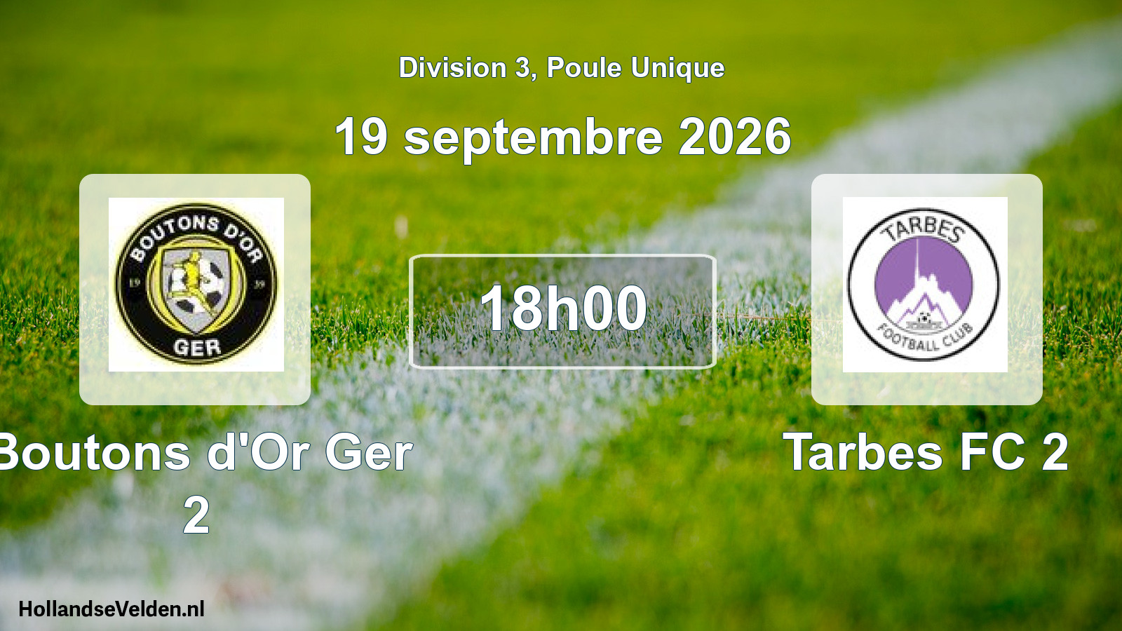 Match programmé: Boutons d'Or Ger 2 - Tarbes FC 2 (19 septembre 2026)