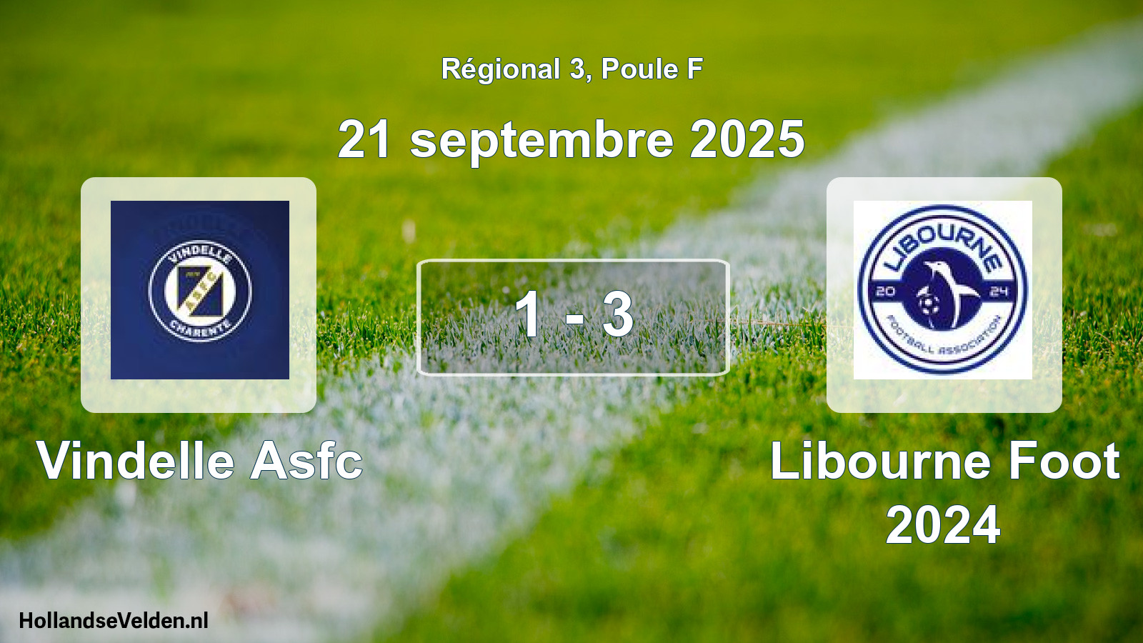 Gespeelde wedstrijd: Vindelle Asfc - Libourne Foot 2024 1 - 3 (21 septembre 2025)