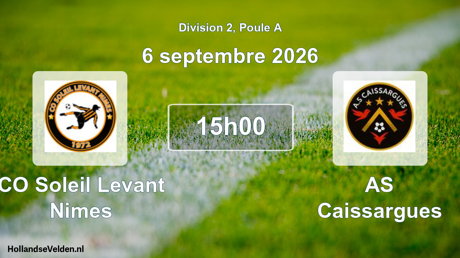 Scheduled Match: CO Soleil Levant Nimes - AS Caissargues (6 September 2026)