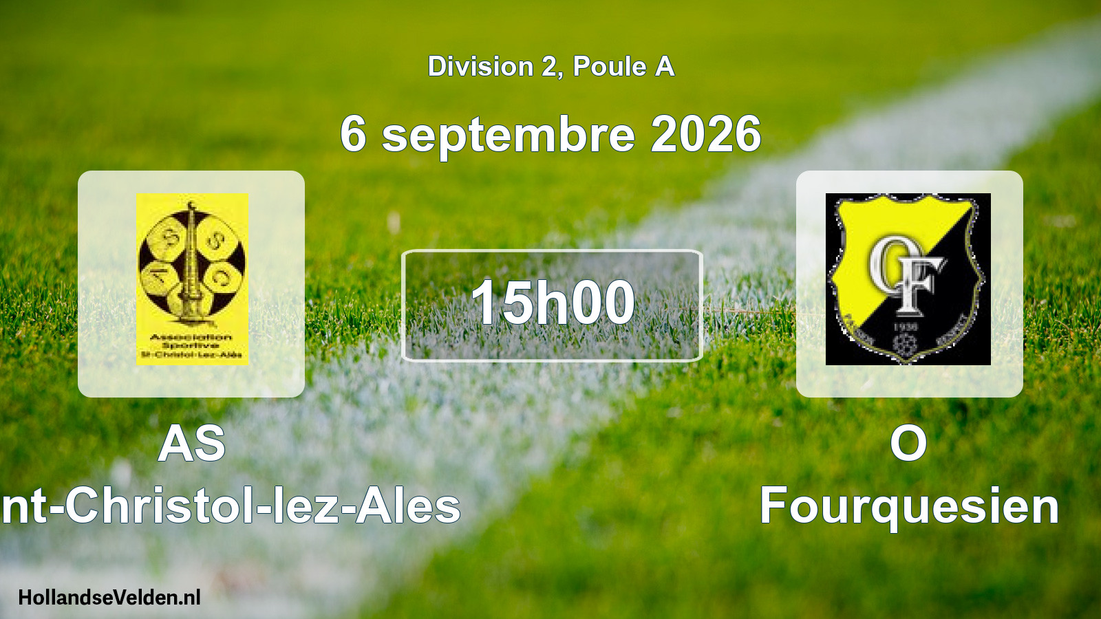 Match programmé: AS Saint-Christol-lez-Ales - O Fourquesien (6 septembre 2026)