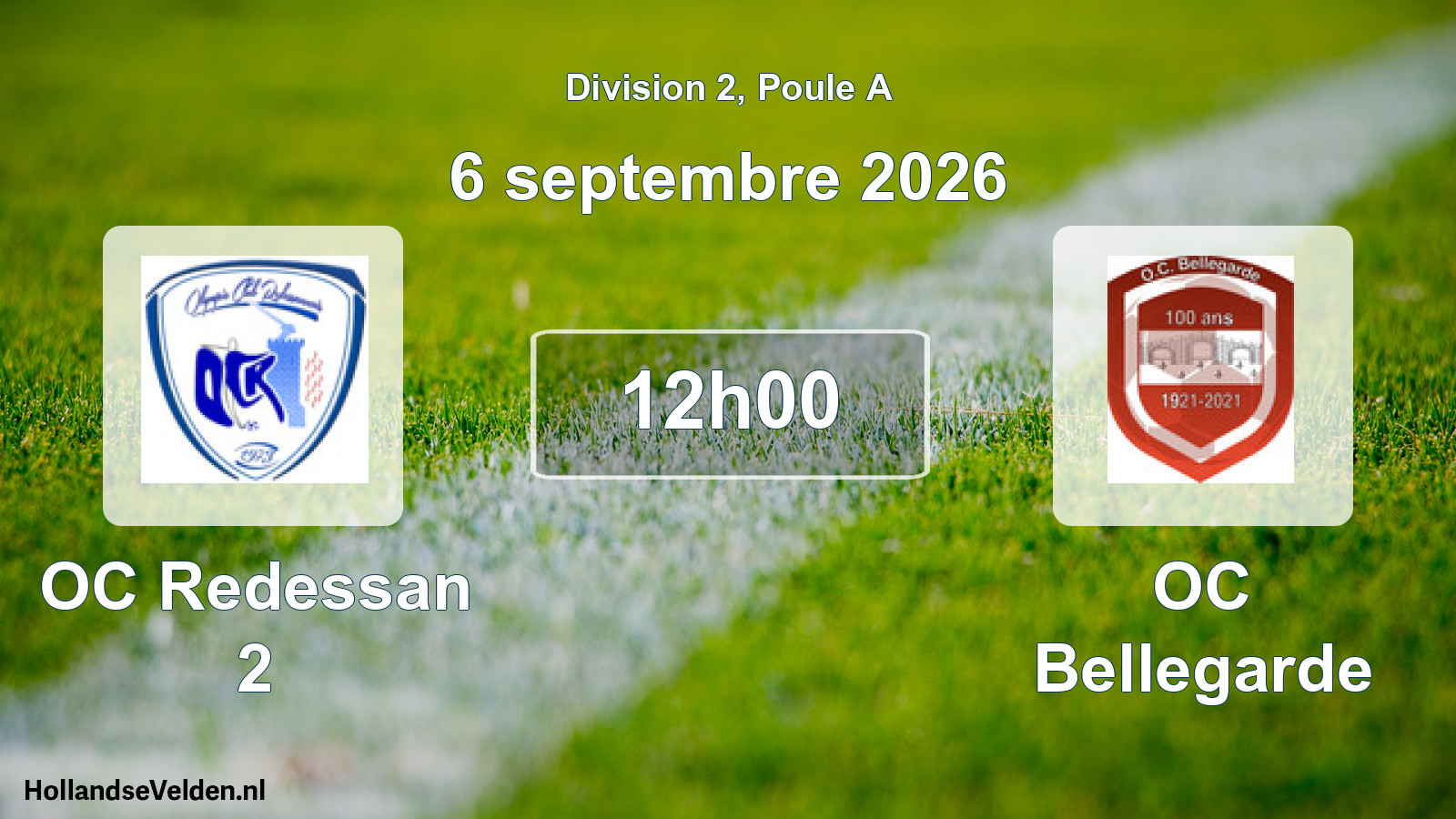 Match programmé: OC Redessan 2 - OC Bellegarde (6 septembre 2026)