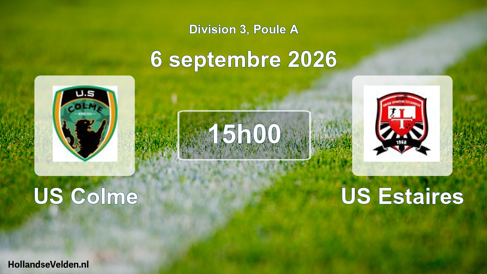 Scheduled Match: US Colme - US Estaires (6 September 2026)