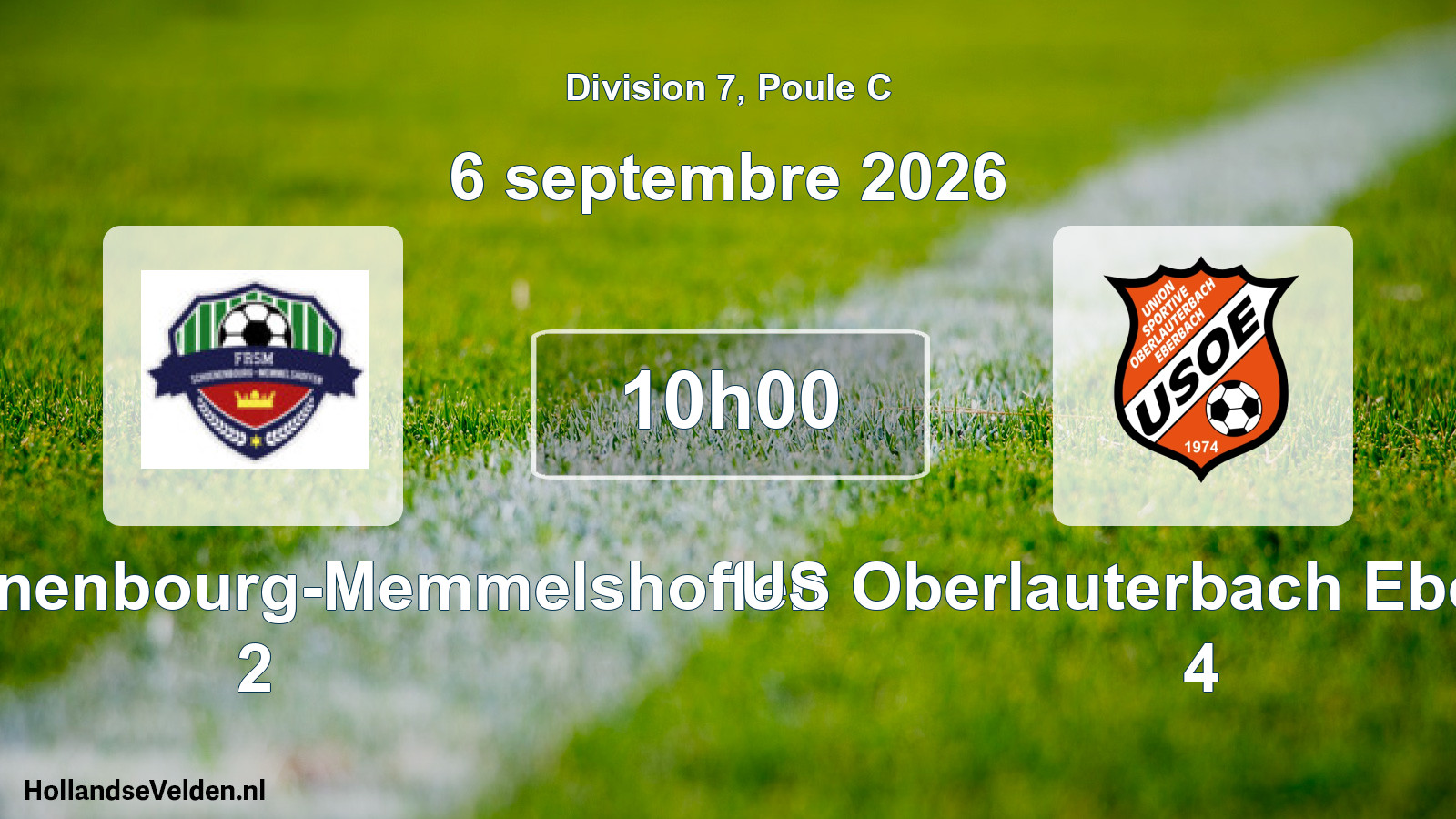 Scheduled Match: FR Schoenenbourg-Memmelshoffen 2 - US Oberlauterbach Eberbach 4 (6 September 2026)