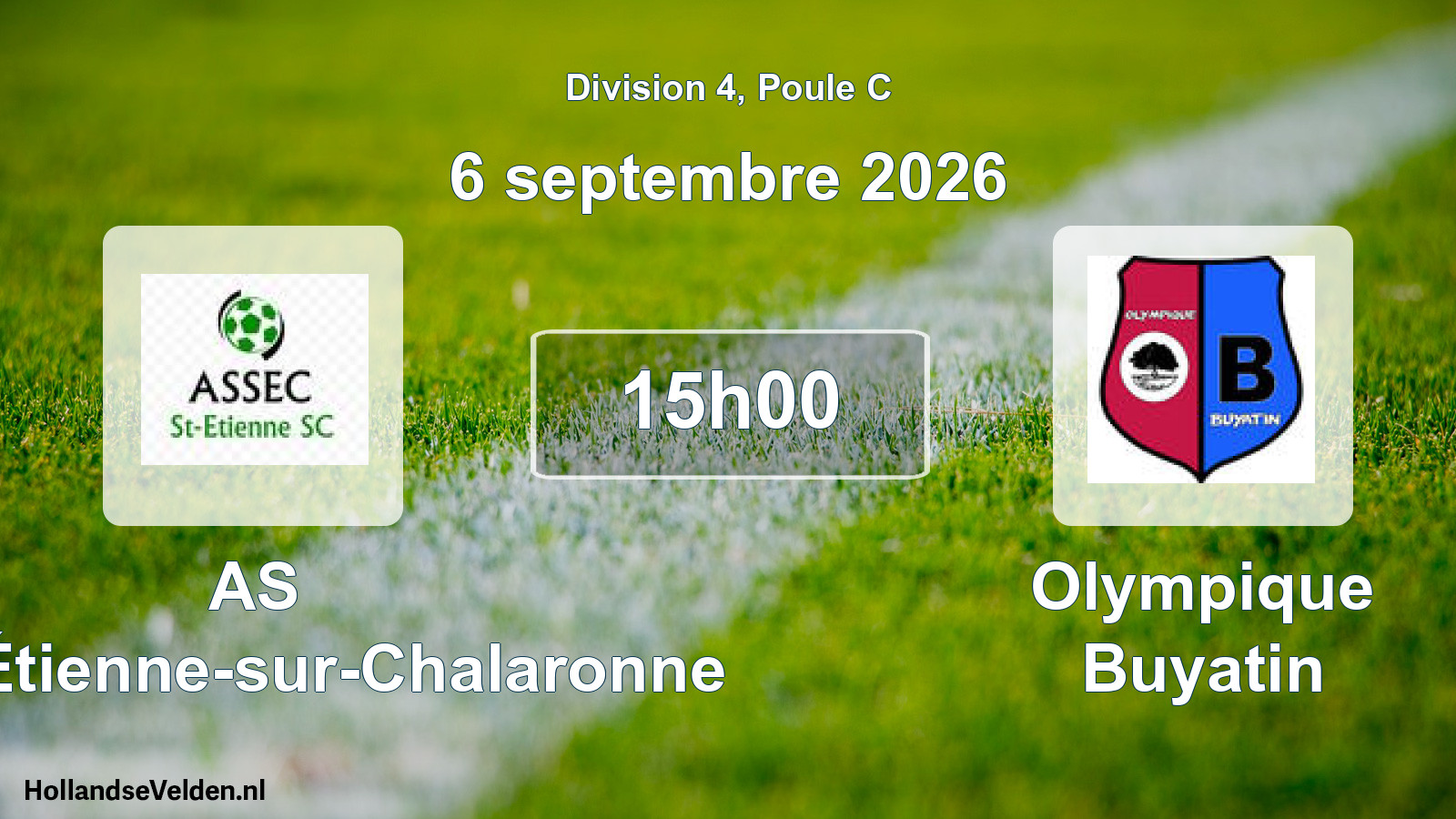 Match programmé: AS Saint-Étienne-sur-Chalaronne - Olympique Buyatin (6 septembre 2026)