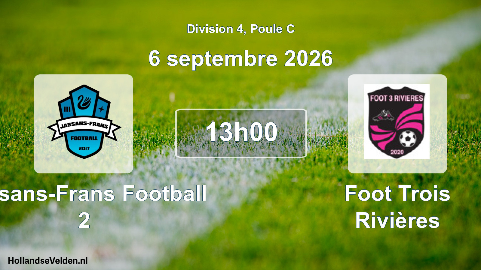 Match programmé: Jassans-Frans Football 2 - Foot Trois Rivières (6 septembre 2026)