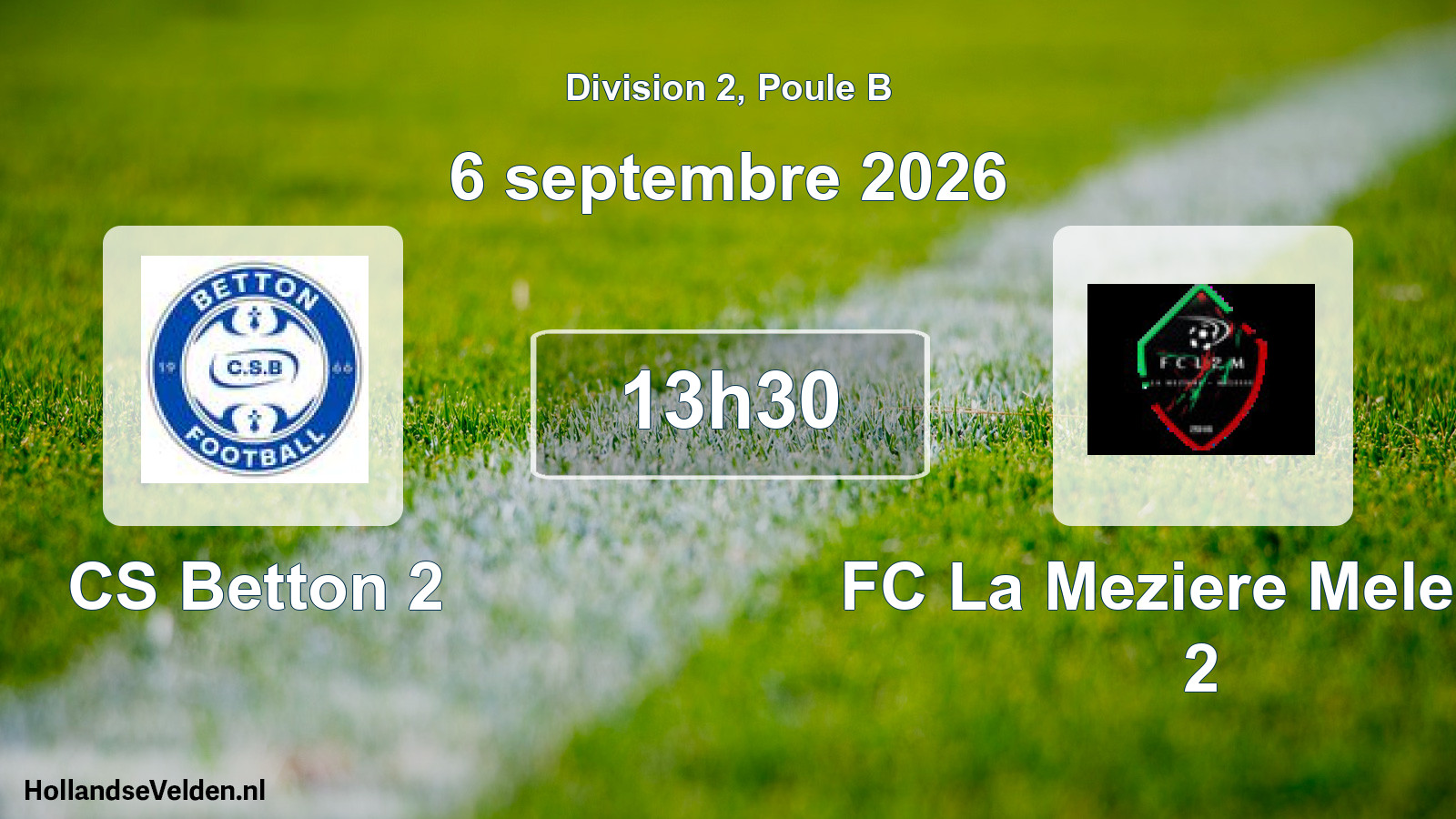 Match programmé: CS Betton 2 - FC La Meziere Melesse 2 (6 septembre 2026)