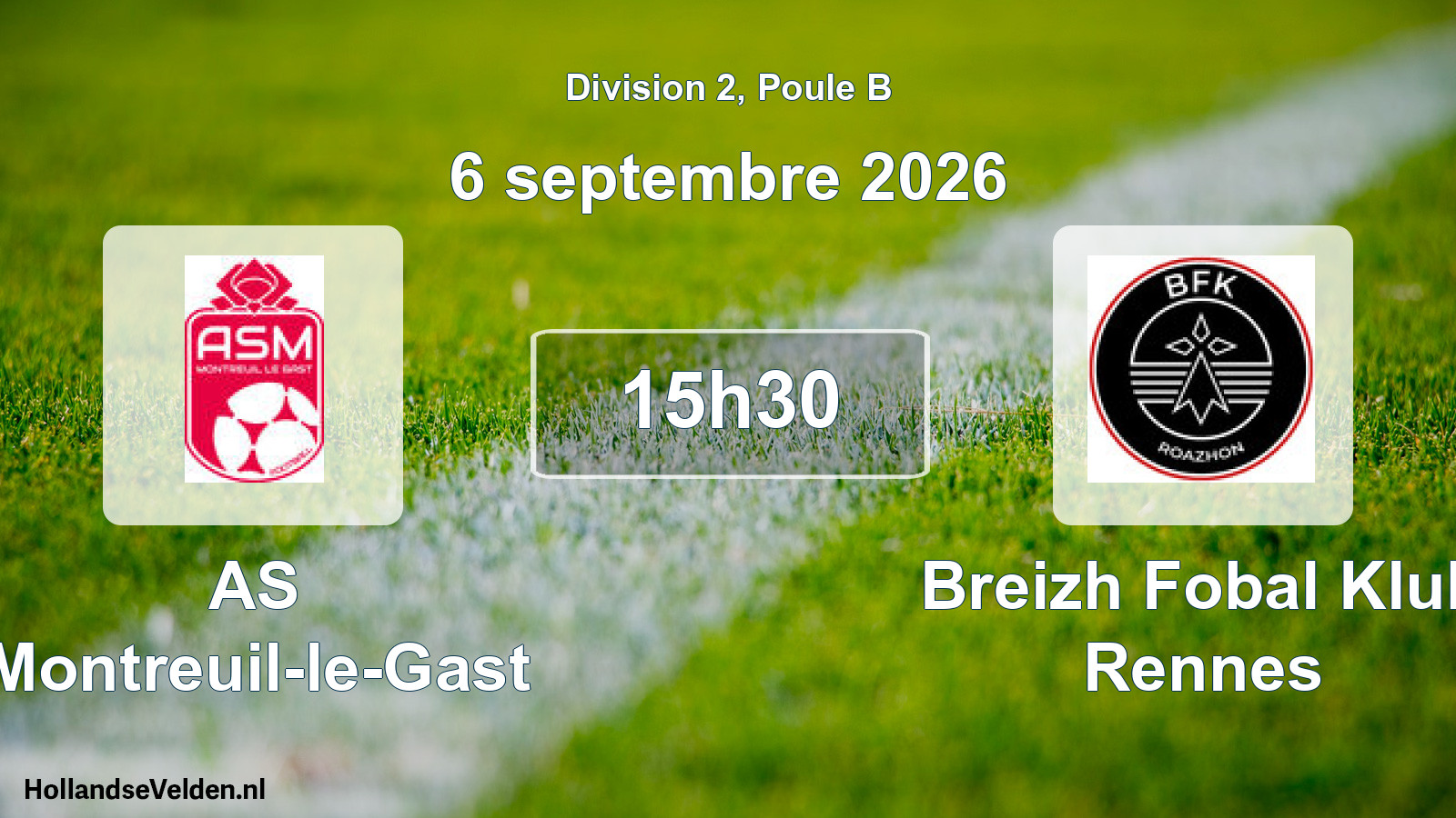 Scheduled Match: AS Montreuil-le-Gast - Breizh Fobal Klub Rennes (6 September 2026)