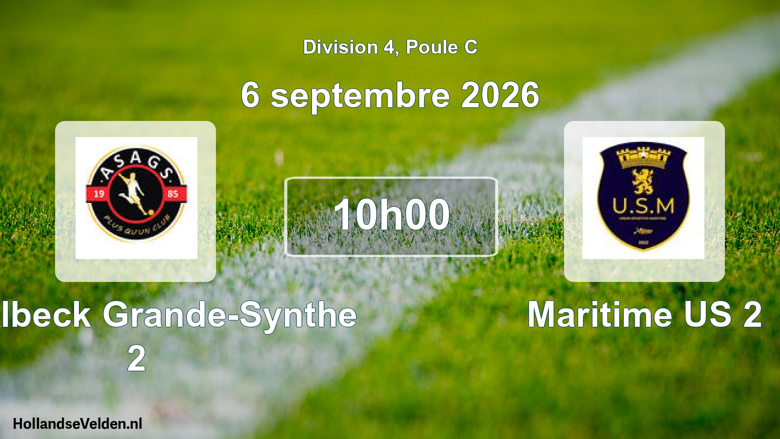 Scheduled Match: AS Albeck Grande-Synthe 2 - Maritime US 2 (6 September 2026)
