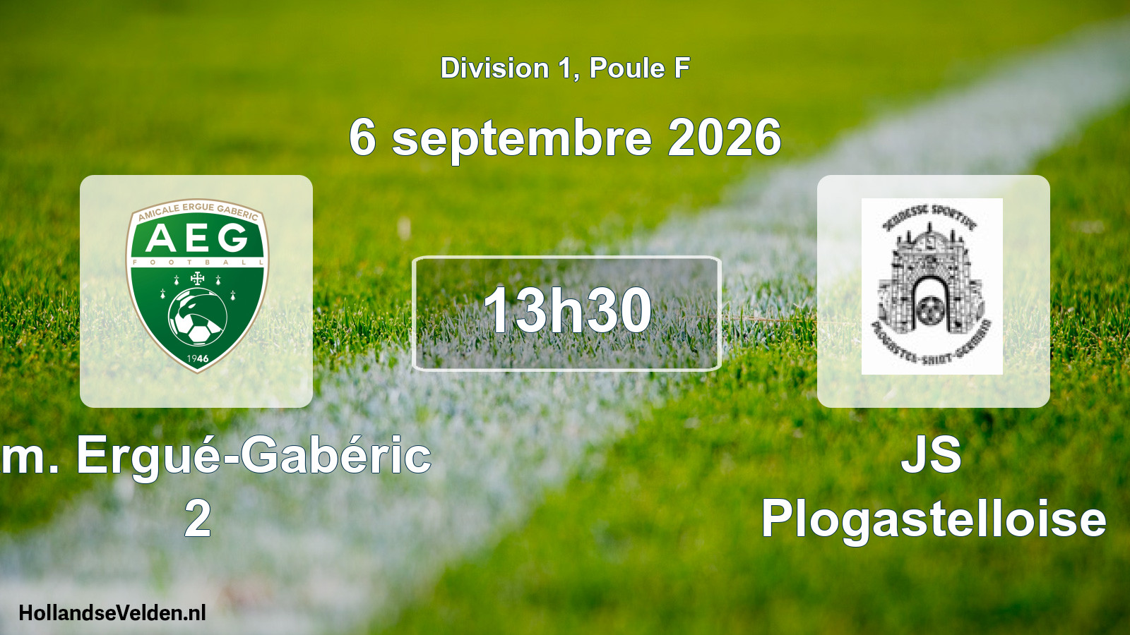 Scheduled Match: Am. Ergué-Gabéric 2 - JS Plogastelloise (6 September 2026)