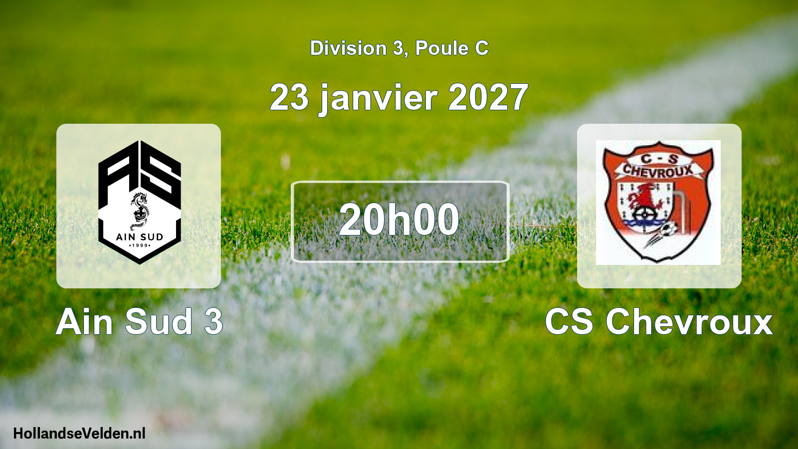 Match programmé: Ain Sud 3 - CS Chevroux (23 janvier 2027)